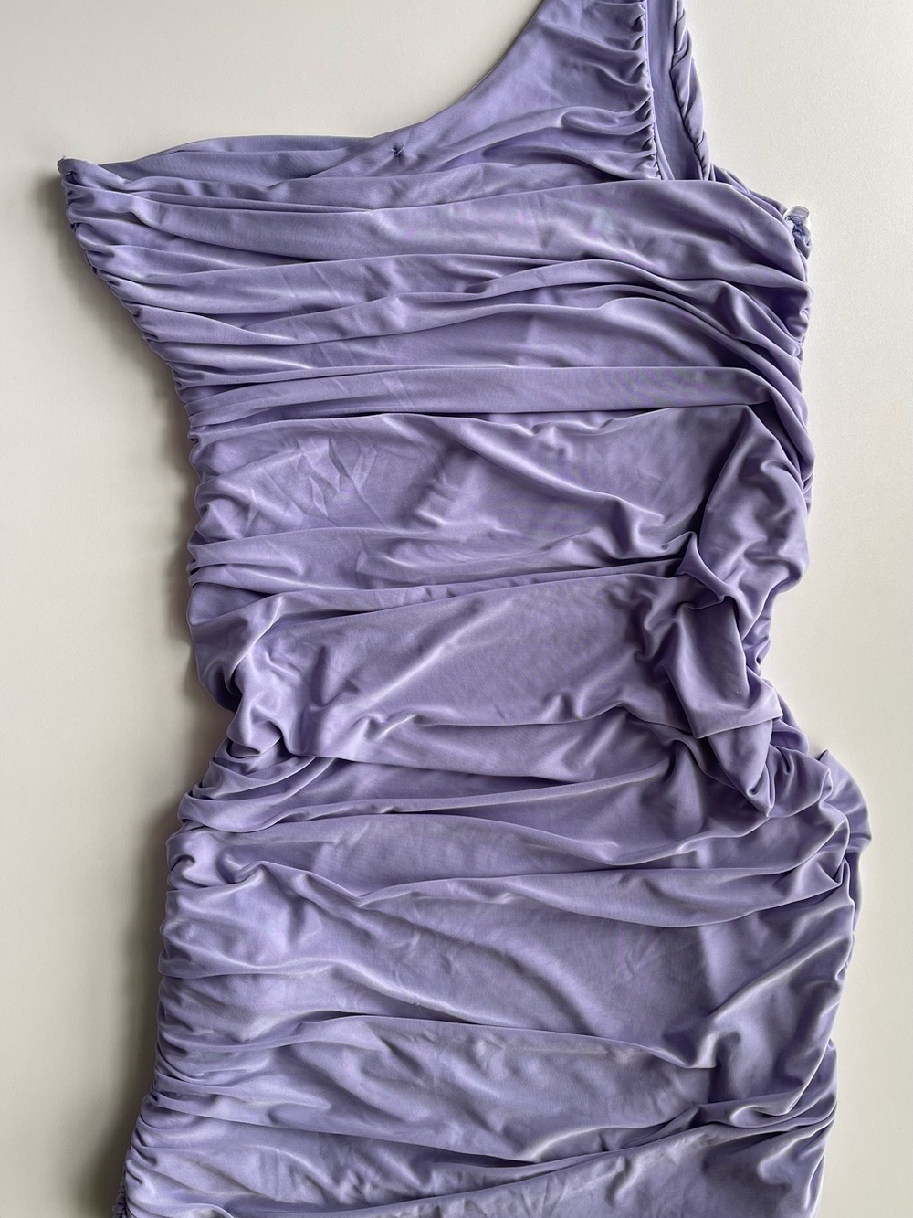 Missguided Lavender One-Shoulder Ruched Dress - Picture 3 of 4